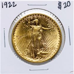 1922 $20 St. Gaudens Double Eagle Gold Coin