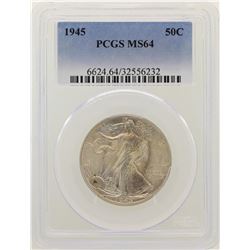 1945 Walking Liberty Half Dollar Coin NGC MS64