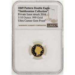 1849 Pattern Double Eagle Smithsonian Collection 1/10 oz. NGC Ultra Cameo Gem Pr