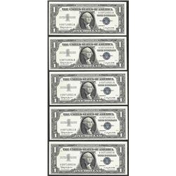 Lot of (5) 1957B $1 Silver Certificate Notes