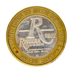 .999 Silver Riviera Hotel & Casino Las Vegas $10 Casino Limited Edition Gaming T