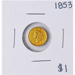 1853 $1 Liberty Head Gold Dollar Coin