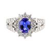 Image 2 : 14KT White Gold 2.23 ctw Tanzanite and Diamond Ring