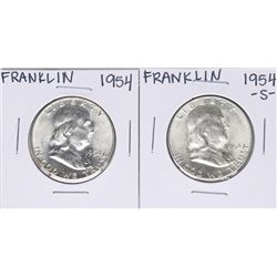 Lot of 1954 & 1954-S Franklin Half Dollar Coins