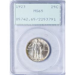 1923 Standing Liberty Quarter Coin PCGS MS65 Old Green Rattler