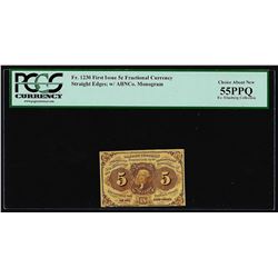 July 17, 1862 First Issue 5 Cent Fractional Currency Note PCGS About New 55PPQ