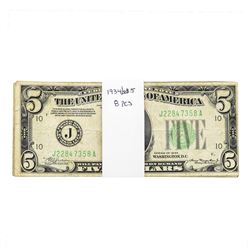 Lot of (8) 1934/1950 $5 Federal Reserve Notes