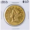 Image 1 : 1853 $20 Liberty Head Double Eagle Gold Coin