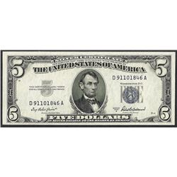 1953A $5 Silver Certificate Note