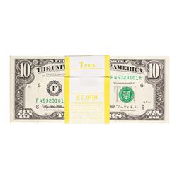 Pack of (100) 1995 $10 Federal Reserve Notes Atlanta
