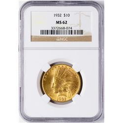 1932 $10 Indian Head Eagle Gold Coin NGC MS62