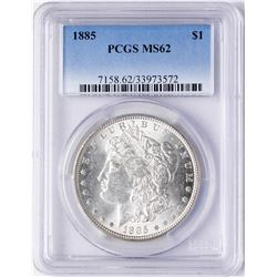 1885 $1 Morgan Silver Dollar Coin PCGS MS62