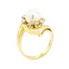 Image 4 : 14KT Yellow Gold 0.40 ctw Diamond and Pearl Ring