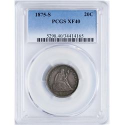 1875-S Seated Liberty Twenty Cent Piece Coin PCGS XF40