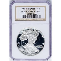 1987-S $1 Proof American Silver Eagle Coin NGC PF69 Ultra Cameo