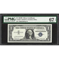 1957B $1 Silver Certificate STAR Note Fr.1621* PMG Superb Gem Uncirculated 67PPQ