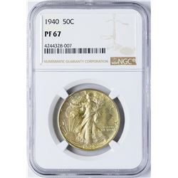 1940 Proof Walking Liberty Half Dollar Coin NGC PF67