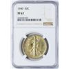 Image 1 : 1940 Proof Walking Liberty Half Dollar Coin NGC PF67