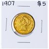 Image 1 : 1907 $5 Liberty Head Half Eagle Gold Coin