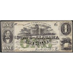 1863 $1 State of Alabama Obsolete Note