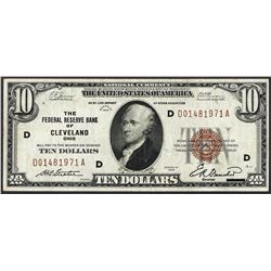 1929 $10 Federal Reserve Bank Note Cleveland