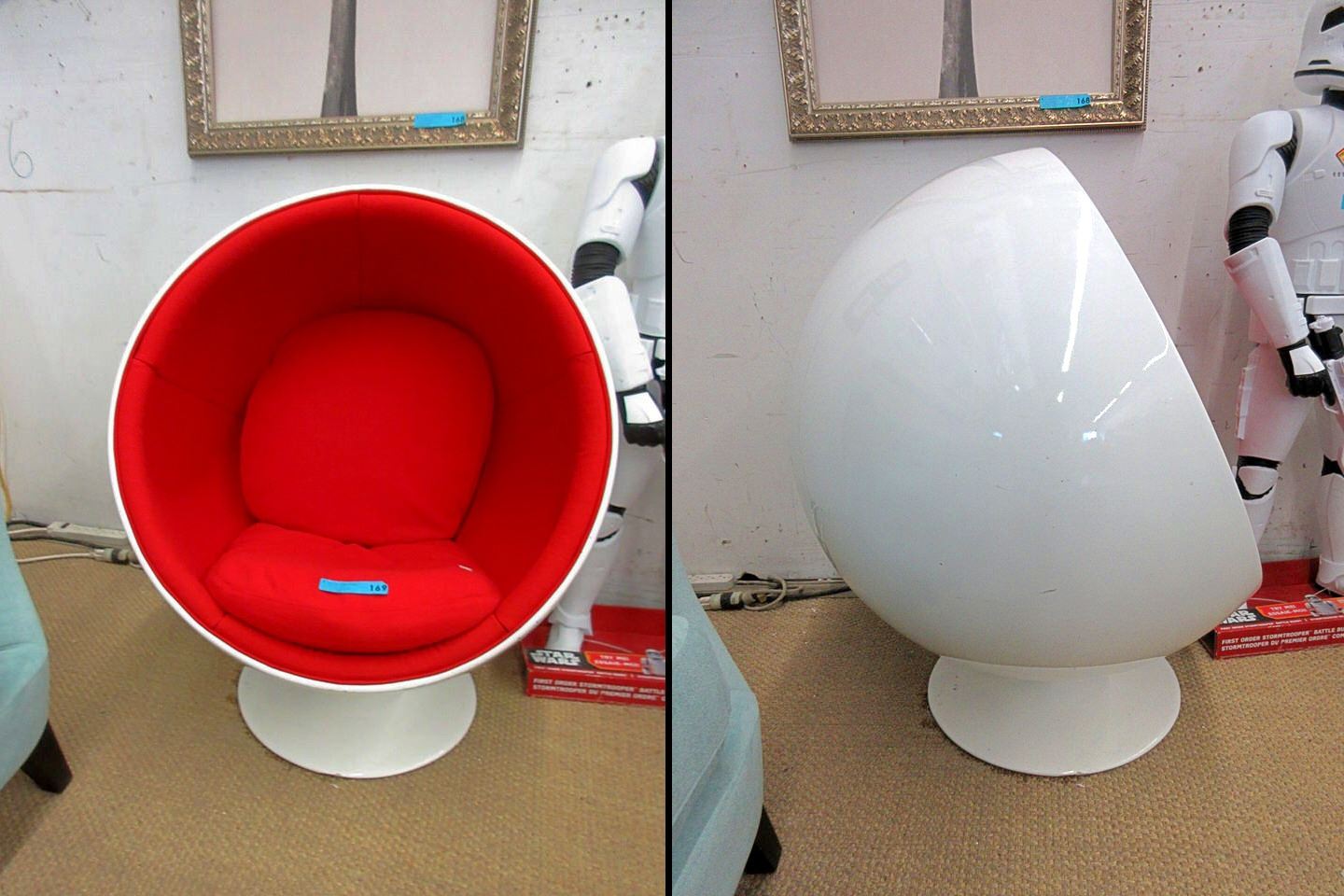 Mid Century Fiberglass Egg Chair Child Size