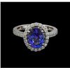 Image 2 : 2.27 ctw Tanzanite and Diamond Ring - 14KT White Gold