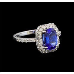 14KT White Gold 1.97 ctw Tanzanite and Diamond Ring