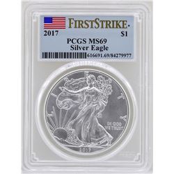 2017 $1 American Silver Eagle Coin PCGS MS69 First Strike