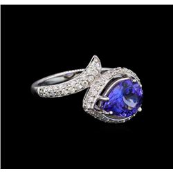 14KT White Gold 2.45 ctw Tanzanite and Diamond Ring