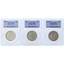 Set of (3) 1936-P/D/S Rhode Island Tercentenary Commemorative Half Dollar Coins