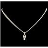 0.62 ctw Diamond Pendant With Chain - 18KT White Gold