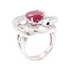 Image 4 : 5.78 ctw Ruby And Diamond Ring - 14KT White Gold