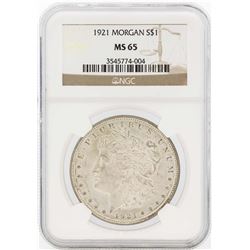 1921 $1 Morgan Silver Dollar Coin NGC MS65