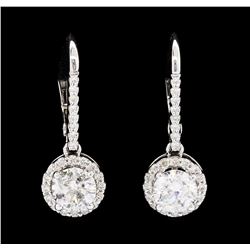 1.80 ctw Diamond Earrings - 14KT White Gold