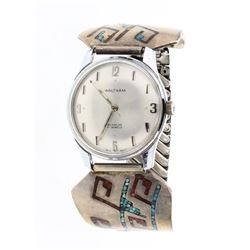 Old Pawn Turquoise & Coral Watch Bracelet