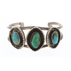 Old Pawn Turquoise Shadow Box Row Bracelet