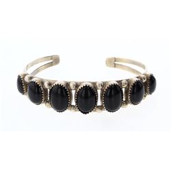 Vintage Black Onyx Calibrated Row Bracelet