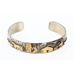 TA Begay Vintage Story Teller Design Overlay Bracelet