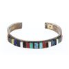 Image 1 : Vintage Block & Genuine Cobblestone Inlay Bracelet