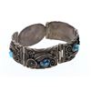 Image 2 : Vintage Kingman Turquoise Flower & Leaf Link Bracelet