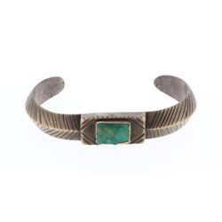 Old Pawn Turquoise Etch Bracelet