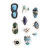 Image 1 : Vintage & Old Pawn Turquoise Rings Lot of 10