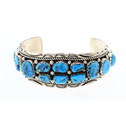 T Vintage Kingman Nugget Freeform Turquoise Cluster