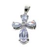 Image 1 : Fine Jewelry Designer Sebastian, French Cubic Zironia And Sterling Silver Cross Pendant