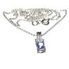 Image 1 : Fine Jewelry 0.55CT Tanzanite And Colorless Topaz Platinum Over Sterling Silver Pendant W Chain