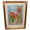 Image 1 : Marc Chagall (After) 'Red Bouquet with Lovers'  Framed & Matted