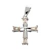Image 1 : Fine Jewelry Designer Sebastian, French Cubic Zironia And Sterling Silver Cross Pendant
