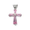 Image 1 : Fine Jewelry Designer Sebastian, French Cubic Zironia And Sterling Silver Cross Pendant