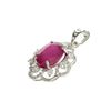 Image 1 : APP: 1.9k Fine Jewelry 4.00CT Oval Cut Ruby And White Sapphire Sterling Silver Pendant